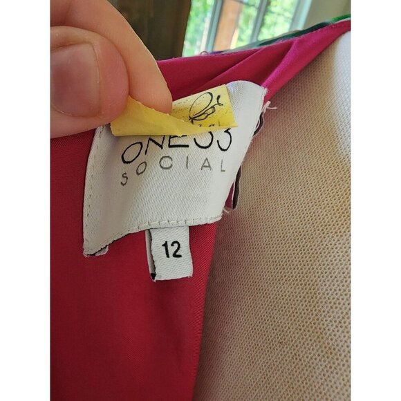 ONE33 SOCIAL - RUCHED FLORAL-PRINT CREPE DE CHINE‎ MINI DRESS - PINK - US 12 - Picture 10 of 10